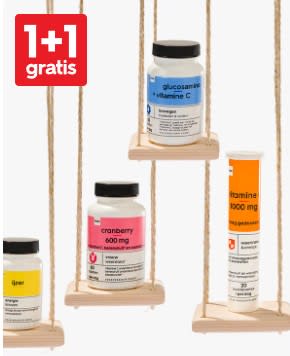 1+1 gratis op vitamines bij HEMA