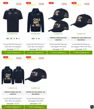 Oracle Red Bull Racing x Max Verstappen items vanaf €4,99 bij Outlet46