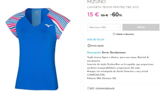 Camiseta de Tenis para Mujer Mizuno RINTED TEE WOS por 15€