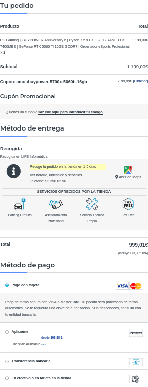 PC gaming Ryzen 7 5700X RTX 5060 por 999,01€