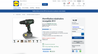 Atornilladora taladradora PARKSIDE por 14,99€