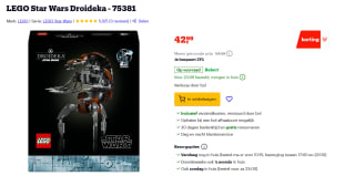 LEGO Star Wars Droideka voor €42,99 bij Bol