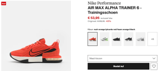 Nike Performance AIR MAX ALPHA TRAINER 6 oranje sportschoenen voor €53,95 bij Zalando