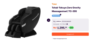 T-chair TC-395 Elektrische Massagestoel voor €1.295,95 bij Ibood