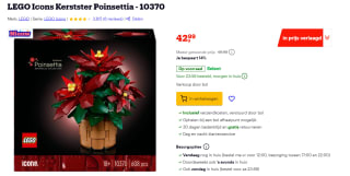 LEGO Icons Kerstster Poinsettia voor €42,99 bij Bol
