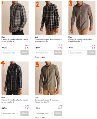 Pantalones, Camisas y Polos para hombre por 6€