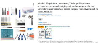 Mintion 3D-printeraccessoireset, 73-delig voor €34,99 bij Amazon