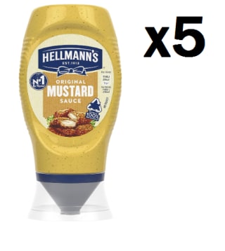 5 Botes de Mostaza Hellmann's sin gluten envase 250 ml. por 66.13€