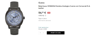 Reloj Guess W0660G2 de Hombre Analogico de Cuarzo con Correa de Cuero por 56.95€
