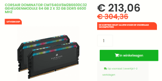 Corsair Dominator Platinum RGB - Geheugen voor €213,06 bij Sicomputers