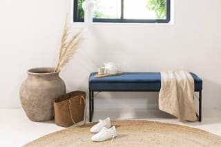 Fluwelen halbank Londen blauw voor €44,95 bij Bol