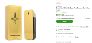 Perfume One Million 100ml Paco Rabanne por $1,399 en Bodega Aurrera