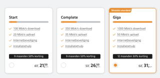 Ziggo Giga 12 maanden met 50% korting ( €31 per maand)