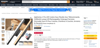 Lot de 2 barres LED pour cuisine, placards... Avec télécommande à 16,13€