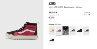 Rebajas hasta 80% descuento calzado Vans adultos desde 19€