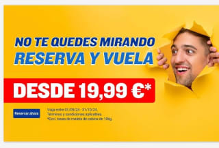 Vuelos desde 19,99€ incluso menos con Ryanair.
