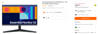 Monitor Samsung Essential S27C330GAU 27" LCD IPS FullHD 100Hz por 129€