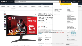 LG 24GQ50F-B Monitor Gaming Ultragear por 106,90€