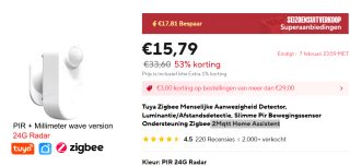 Zigbee Presence sensor 2Mqtt Home Assistent voor €15,79 bij Aliexpress