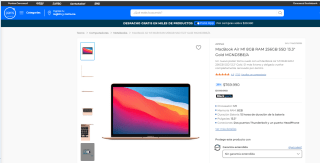 Apple MacBook Air Gold M18GB RAM 256GB SSD 13.3" por $749.990