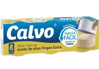 Calvo Atún Claro en Aceite de Oliva Virgen Extra Pack3 x 65g por 2,83€.
