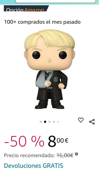Funko Pop Movies Harry Potter Draco Malfoy por 8€.