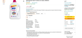 Detergente Asevi Colores 52 dosis 2964ml a solo 3,99€