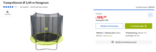 Trampolineset 2,44m voor €159 bij Dreamland