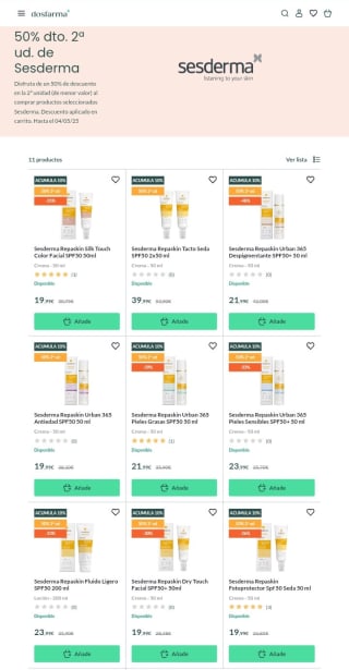 -50% en la Segunda Unidad Serderma.