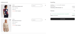 15% extra korting op afgeprijsde shirts en blouses bij OPUS