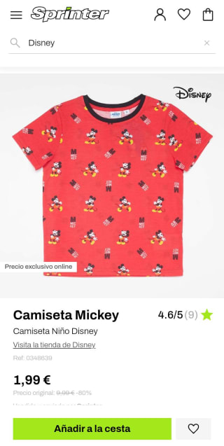 Recopilación marca Disney desde 1,99€ en Sprinter