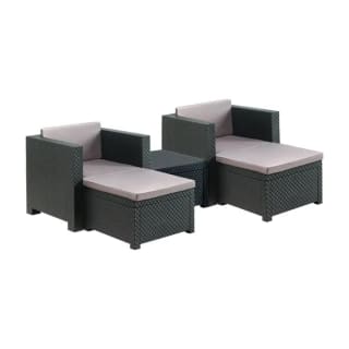 SP Berner - Set de Sofá SIRA para Exterior en Color Grafito - Ideal para Jardín y Terraza por 144,99€