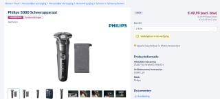 Philips Series 5000 S5887/10 scheerapparaat voor €60,49 bij Makro