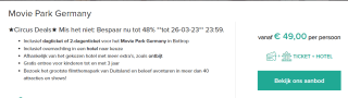 Movie Park Germany + een hotelovernachting en ontbijt voor 2 personen v.a. €98 bij Travelcircus