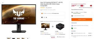 Monitor Gaming Asus TUF VG27AQ 27" LED IPS Wide QuadHD HDR 165Hz por 249,99€