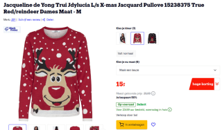 Jacqueline de Yong Lucia X-mas kersttrui (15238375) voor €15 bij Bol