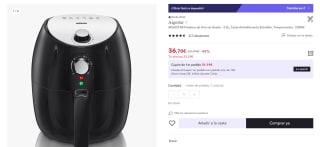 Marca Aigostar Freidora de Aire sin Aceite 3.5L, Cesta Antiadherente Extraíble por 36.7€ (cuenta nueva por 24.7€)