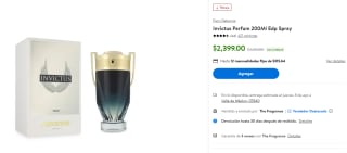 Perfume Invictus Parfum Paco Rabanne 200ml por $2,399 en Walmart