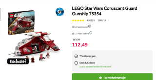 LEGO Star Wars Coruscant Guard Gunship voor €112,49 bij Intertoys