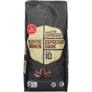 1 De Beste koffiebonen Dark Espresso (1 kg) voor €9,99 bij Dirk
