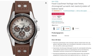 Fossil CH2565 Coachman herenhorloge met leren band voor €83,98