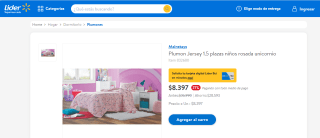 Plumón de unicornios para niños de 1.5 plazas por $8.397