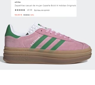 Zapatillas casual de mujer Gazelle Bold W Adidas Originals por 59.95€