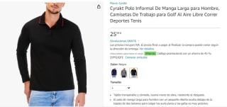 Polo de manga larga para hombre por 14.29€
