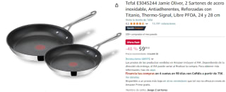 Tefal E304S244 Jamie Oliver, 2 Sartenes de acero inoxidable por 59,99€