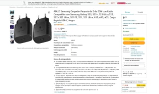 2 Cargadores de 25W tipo C por solo 9,99€