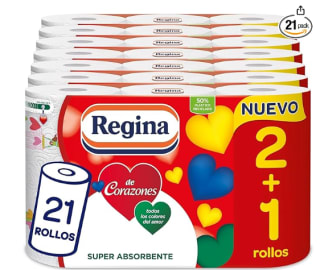 21 rollos Regina de Corazones Papel Cocina 58 Hojas De 2 Capas Por Rollo por 11.89€
