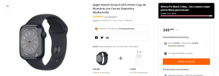 Apple Watch Series 8 GPS 41mm por 349,98€