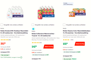 Tot 75% korting op diverse Robijn artikelen