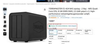 Koop de TERRAMASTER F2-424 NAS voor 319 euro